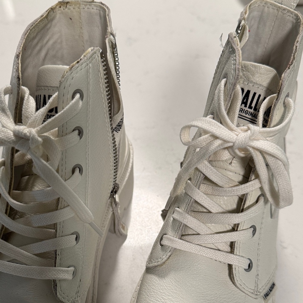 Palladium White Combat Boots - Picture 2 of 7